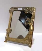 A WMF style 'Echo' Art Nouveau style brass framed mirror Condition Report:Available upon request