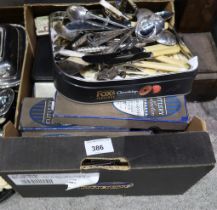 A collection of EPNS cutlery including boxed examples and loose, napkin rings etc Condition Report: