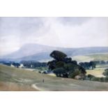 LEONARD GORDON ANDREWS Sussex Downs, signed, watercolour, 23 x 33cm and Firle Beacon (2) Condition