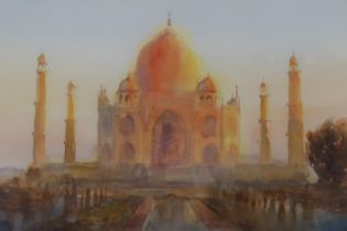 CECIL RICE (ENGLISH b.1961) TAJ MAHAL Watercolour, signed lower right, 33 x 50cm Condition Report: