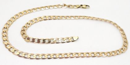 A 9ct gold flattened curb chain, length 48cm, weight 21.1gms Condition Report:Available upon