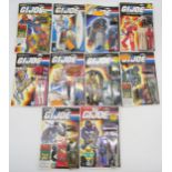 G.I. Joe: a selection of packaged Hasbro G.I. Joe small-scale action figures, largely 1980s-era (Hit