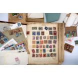 A collection of worldwide stamps contained in a Simplex Blank Album with GB 1/d red, 1/d blue,