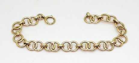 A 9ct gold fancy link chain bracelet, length 17.5cm, weight 12.1gms Condition Report:Available