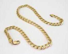 A 9ct gold heavy curb chain necklace, length 56.5cm, weight 61gms  Condition Report:This client