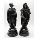 A pair of spelter figures of Rubens and Rembrandt Condition Report:Available upon request