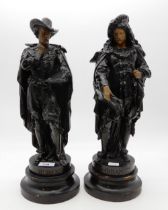 A pair of spelter figures of Rubens and Rembrandt Condition Report:Available upon request