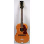 GIBSON B-25 TWELVE STRING ACOUSTIC GUITAR 1969 serial number 566020 in natural finish and faux