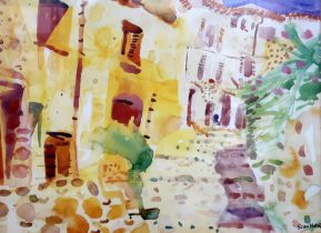 AFTER GLEN SCOULLER (SCOTTISH b.1950) TUSCAN STEET VIEW Print multiple, 32 x 42cm Together with