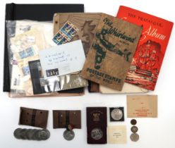 A lot comprising a small coin collection together with various stamps. Condition Report:Available