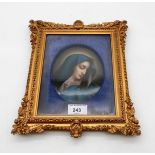 A porcelain plaque, printed and overpainted with the Madonna Condition Report:Available upon