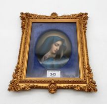 A porcelain plaque, printed and overpainted with the Madonna Condition Report:Available upon