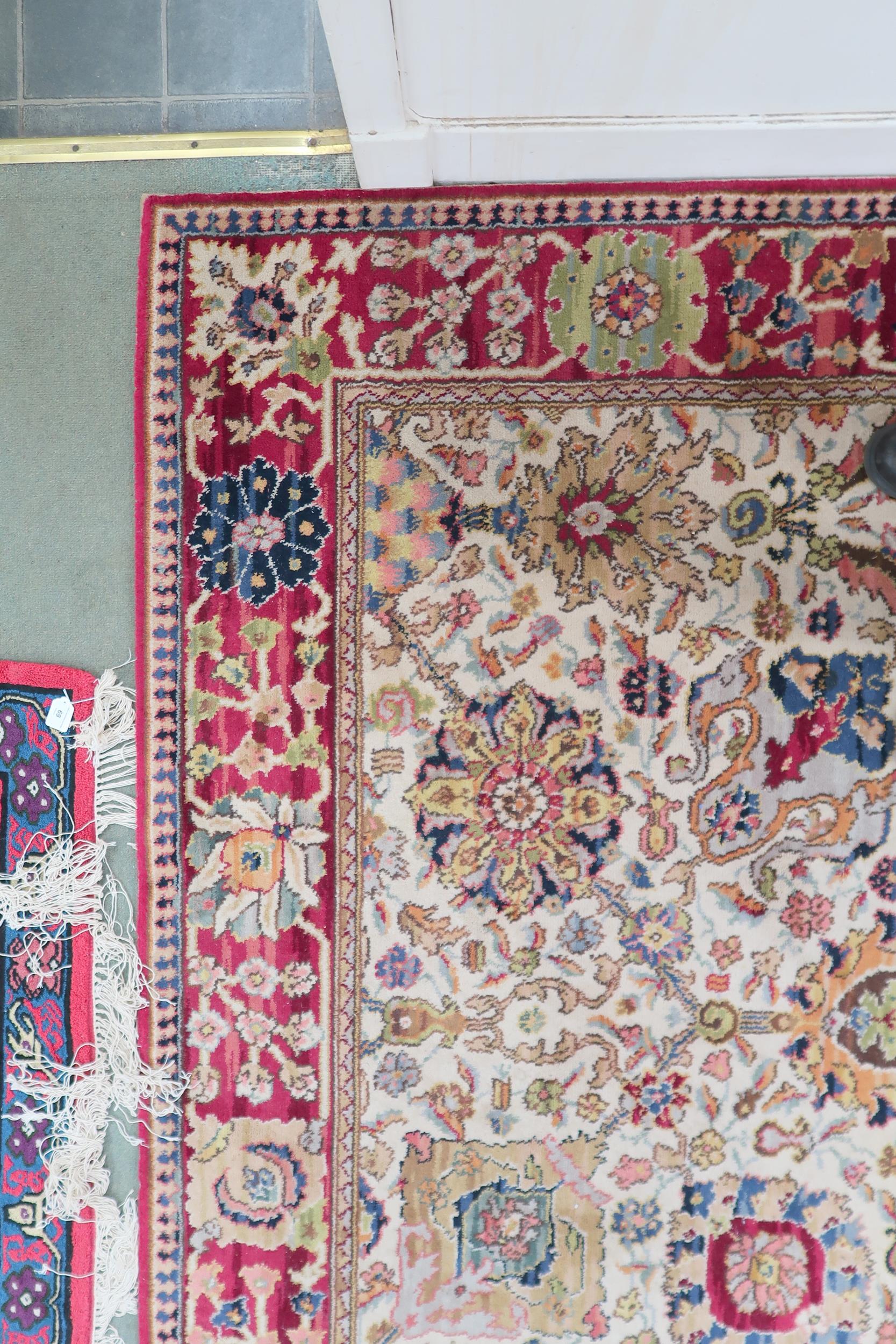 A cream ground James Templeton & Co Ltd carpet with all over floral patterned ground and red - Image 5 of 8