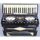 EXCELSIOR ACCORDIANA 120 bass 41 key accordion with stylised quaver grille and faux mother of