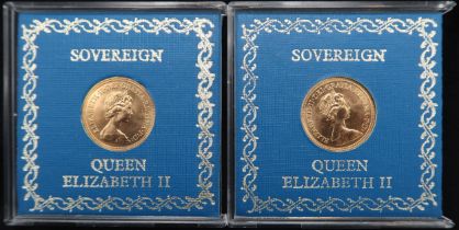 ELIZABETH II sovereign coins 1981 8 grams and 1981 8 grams (2) Condition Report:Available upon