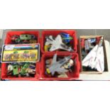 Action Force: five boxes of assorted 1980s/1990s-era loose vehicles and accessories, largely from