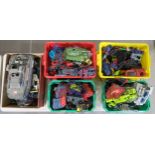 Action Force: five boxes of assorted loose 1980s/1990s-era vehicles and accessories, largely from