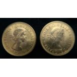 ELIZABETH II sovereign coins 1958 8 grams and 8 grams (2) Condition Report:Available upon request