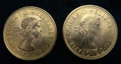 ELIZABETH II sovereign coins 1958 8 grams and 8 grams (2) Condition Report:Available upon request