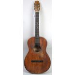 WWII MILITARY INTEREST an acoustic guitar the body bearing an inscribed record of World War II