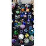 A collection of glass paperweights Condition Report:No condition report available.