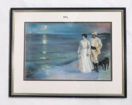 ROGER McCLOY (SCOTTISH CONTEMPORARY) EVENING STROLL Pastel on paper, signed lower left, 28 x 44cm