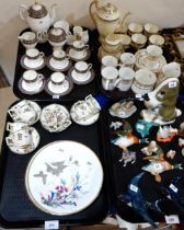 A Wedgwood coffee set, pattern number X8593, Royal Doulton Old Leeds Spray coffee cups and