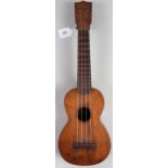 CF MARTIN & CO NAZARETH PA soprano ukulele circa 1920, Wurlitzer stamped to the rear headstock,
