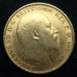 EDWARD VII 1905 sovereign coin 8 grams Condition Report:Available upon request