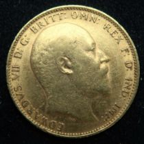 EDWARD VII 1905 sovereign coin 8 grams Condition Report:Available upon request