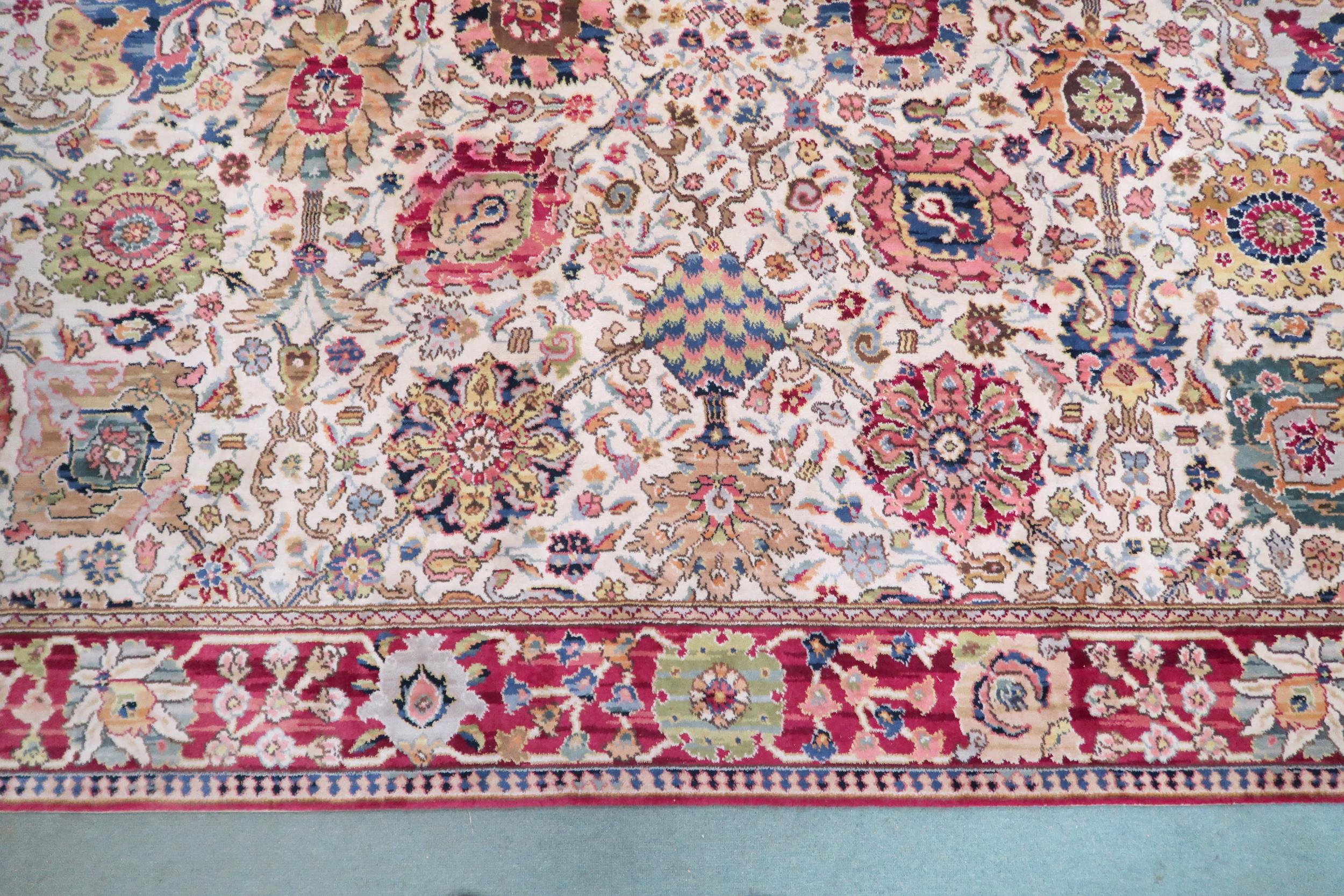 A cream ground James Templeton & Co Ltd carpet with all over floral patterned ground and red - Image 7 of 8