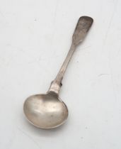 A Scottish provincial silver mustard / preserve spoon, by David Gray, Dumfries, marked Unicorn, D,