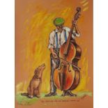 AFTER GRAHAM MCKEAN (SCOTTISH b.1962) THE MUSICIAN AND HIS AMAZING SINGING DOG Print multiple, 50