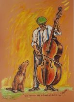 AFTER GRAHAM MCKEAN (SCOTTISH b.1962) THE MUSICIAN AND HIS AMAZING SINGING DOG Print multiple, 50