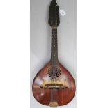 CITTERN a flat backed 18 fret chromatic cittern with ornate sound opening cover of pierced carved