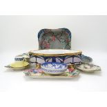 A COLLECTION OF SCOTTISH LADY ARTIST PAINTED CERAMICS including a Helen Paxton Brown square dish, an