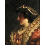 WILLIAM SOMERVILLE SHANKS RSA RSW (SCOTTISH 1864-1951) QUEEN IN PROFILE Oil on canvas, signed