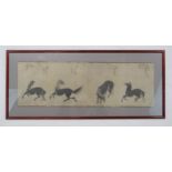 TWO CHINESE PAINTINGS ON PAPER Painted with horses in various poses, signed, 25 x 79cm Condition
