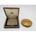 QUEEN ELIZABETH THE QUEEN MOTHER: A SILVER PRESENTATION POWDER COMPACT  Hallmarked for Padgett &