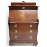 AN ERNEST ARCHIBALD TAYLOR FOR WYLIE LOCHHEAD GLASGOW STYLE WRITING DESK  with sloped front inlaid