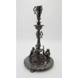 A VICTORIAN SILVER-PLATED EPERGNE by Thomas Bradbury & Sons, diamond registration mark to base,