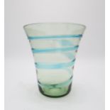 BARNABY POWELL (1891-1939) FOR WHITEFRIARS A pale blue and green swirl vase, of flaring form, 21cm