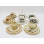 SCOTTIE WILSON (SCOTTISH 1891-1972) FOR ROYAL WORCESTER A pair of Crown Ware trios, a mug and a