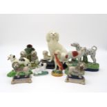 A COLLECTION OF 19TH AND 20TH CENTURY FIGURES including a Walton sheep (no bocage), a