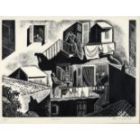 IAIN MACNAB RE ROI (SCOTTISH 1890-1967) GOSSIP, CORSICA Wood engraving, signed and numbered 17/50 in