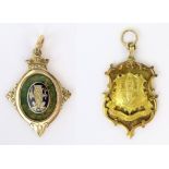 JAMES H. McMINN OF (GREENOCK) MORTON F.C. - TWO 9ct GOLD JUNIOR FOOTBALL ASSOCIATION MEDALS One by