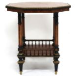 AN EARLY 20TH CENTURY CONTINENTAL BURR WALNUT VENEERED OCTAGONAL TWO TIER OCCASIONAL TABLE  with