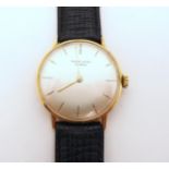 A FAVRE LEUBA GENTS WATCH the case in 18k, with silvered dial, gold coloured baton numerals and