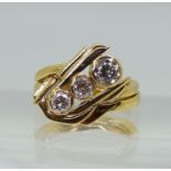 AN 18CT RETRO DIAMOND RING SET designed and made by The Ringmaker Edinburgh, circa 1997, the