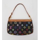 A LOUIS VUITTON M92648 BLACK MULTICOLOUR  MONOGRAM POCHETTE ACCESSORIES with a dust bag, engraved